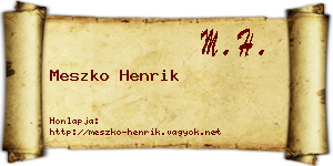 Meszko Henrik névjegykártya